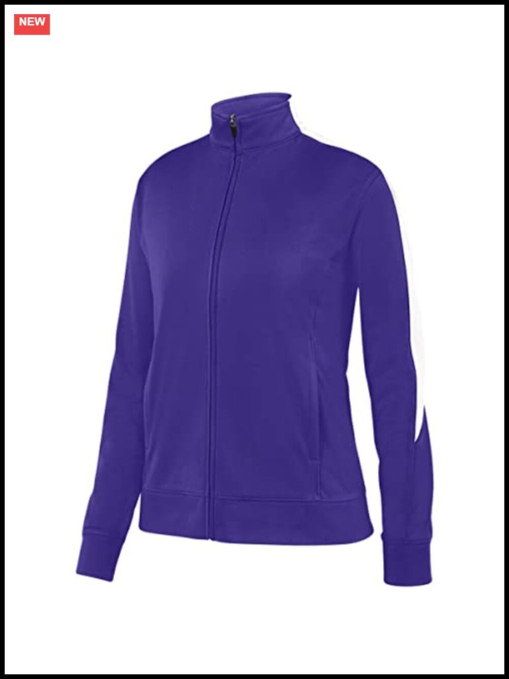 Women's Athletic Track Jacket 100% Polyester Fitted Full Zip